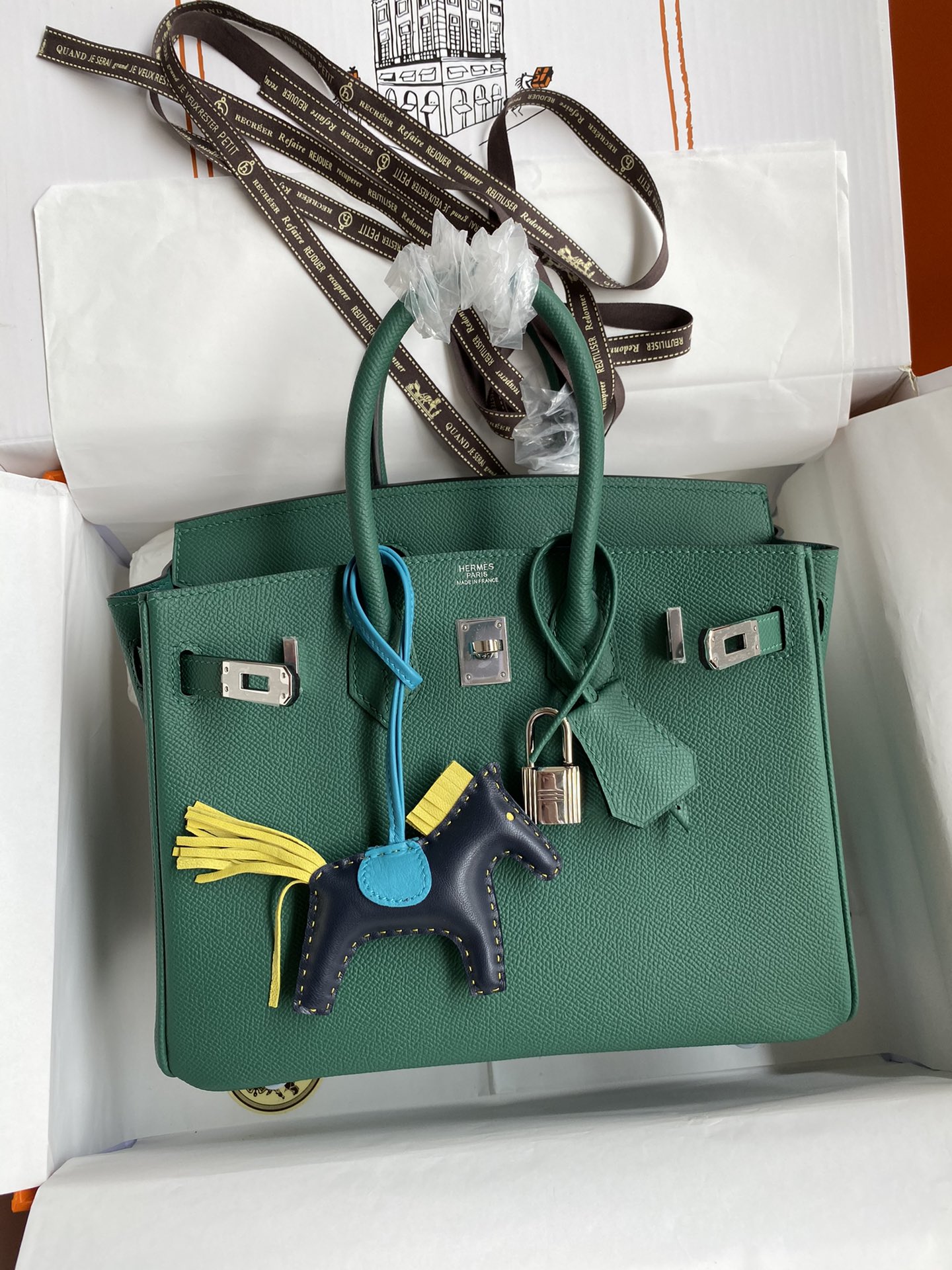 Hermes Birkin 25CM Epsom Leather Handbag Green